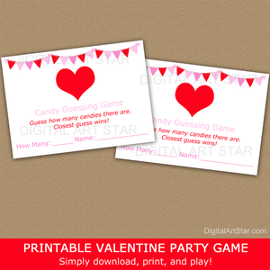 Printable Valentine Candy Guessing Game Cards