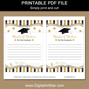 Printable Words of Wisdom for the Graduate Cards Download