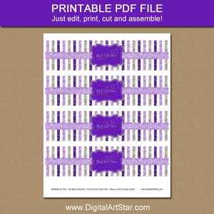 Printable Purple Water Bottle Stickers