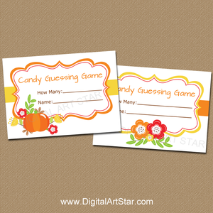 Printable Fall Candy Guessing Game
