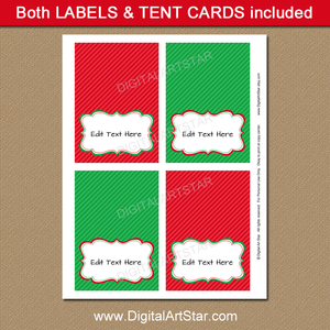 Printable Christmas Tent Cards