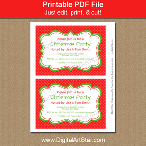 Red Christmas Invitation Template
