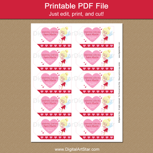 Printable Fairy Valentines Day Gift Tags Template
