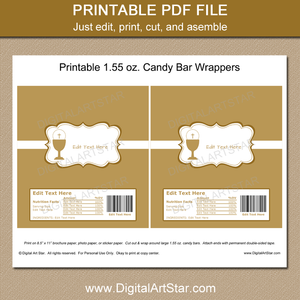 Printable Communion Chocolate Wrappers