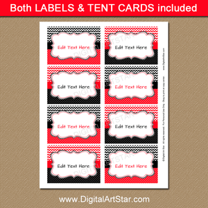 Printable Labels Red and Black