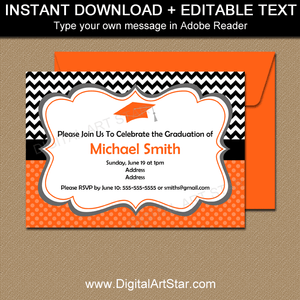 Downloadable Graduation Invitation Template with Editable Text