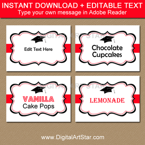 Graduation Candy Buffet Labels with Editable Text