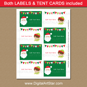 Printable Santa and Elf Labels for Christmas