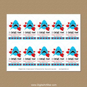 Valentine Shark Tags Personalized for Boys