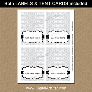 Printable Silver Place Cards