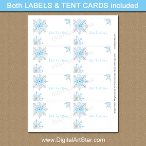 Printable Snowflake Christmas Labels