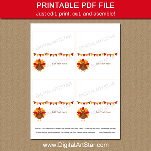 Printable Thanksgiving Bag Toppers