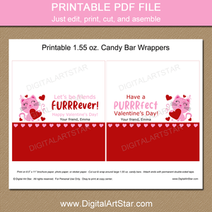 Cat Valentine Candy Bar Wrappers to Print