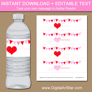 Printable Valentine Water Bottle Labels Template