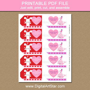 Instant Download Valentines Day Tags for Kids