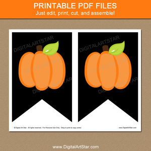 Printable Pumpkin Banner Decoration