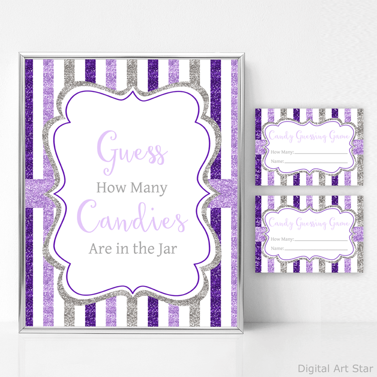 Purple Candy Guessing Game Template