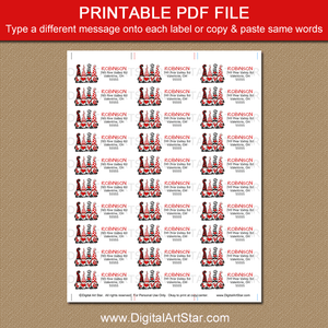 Red and Black Valentine Address Labels Printable Gnomes Love