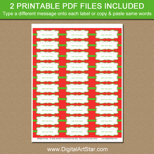 Red and Green Christmas Return Address Labels Printable