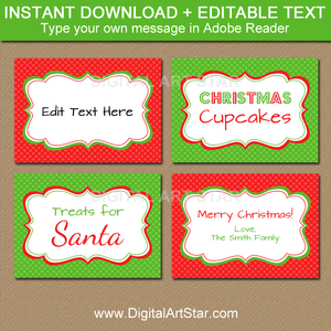 printable Christmas place cards by DigitalArtStar
