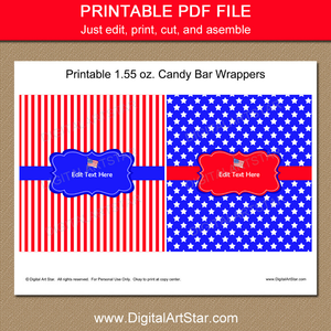 Fourth of July Party Favors Instant Download