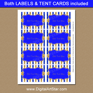 Royal Blue and Gold Printable Labels