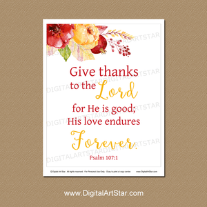 Scripture Printable Wall Art Decor for Fall and Thanksgiving