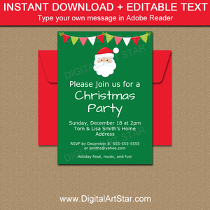Secret Santa Invitation Template Printable