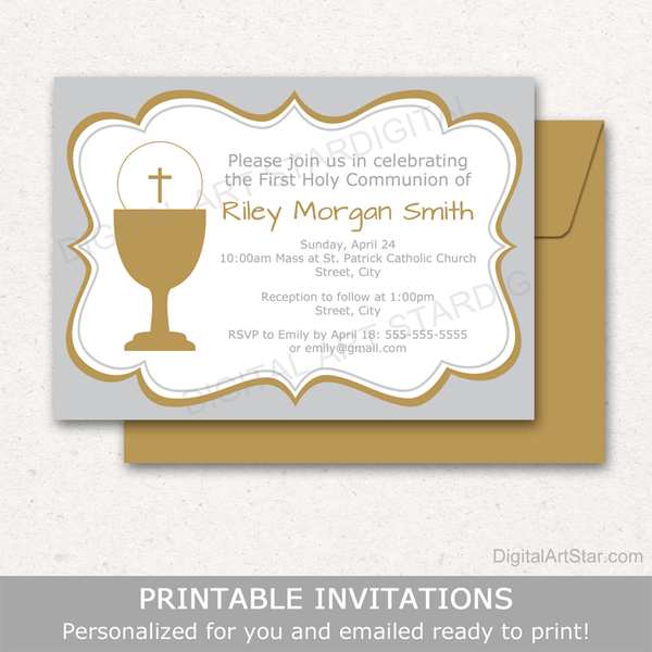 First Communion digital invitation