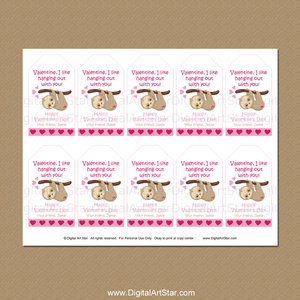 Personalized Sloth Valentine Hang Tags Printable