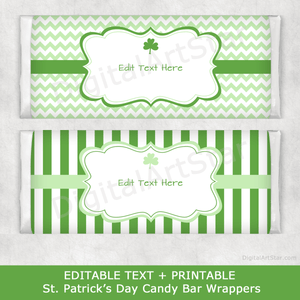 Editable St Patrick's Day Candy Bar Wrapper Printable
