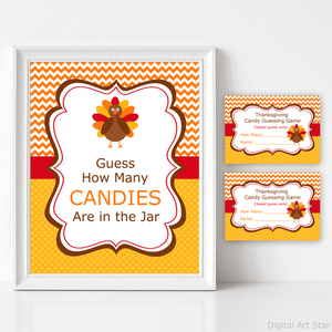Thanksgiving Guess How Many Candies Printable Sign