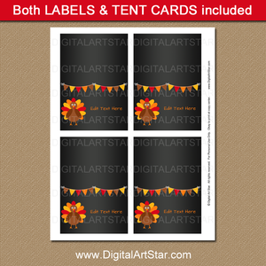 Printable Thanksgiving Chalkboard Tent Cards