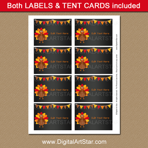 Chalkboard Thanksgiving Candy Buffet Tags