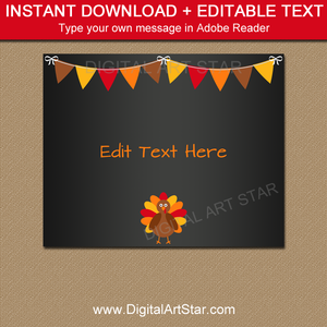 Thanksgiving Chalkboard Sign Template