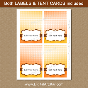 Fall Candy Buffet Labels Instant Download