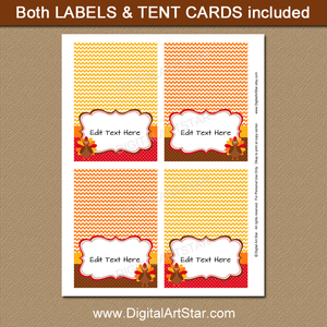 Printable Thanksgiving Place Cards Digital Download