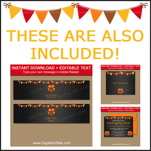 Thanksgiving Editable Template Party Pack