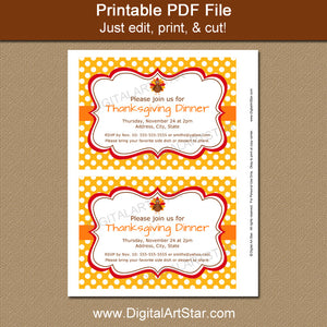 Printable Thanksgiving Invites