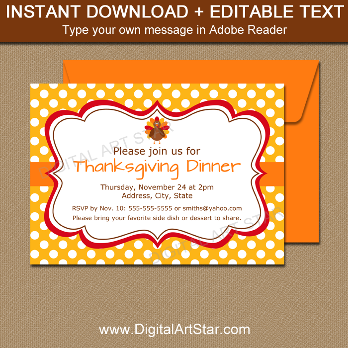 Thanksgiving Supper Invitation
