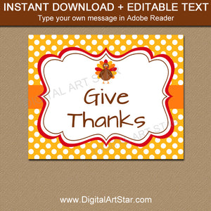 thanksgiving sign template with editable text