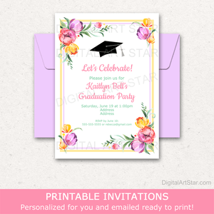 Tulip Invitation Graduation Party Personalized Download