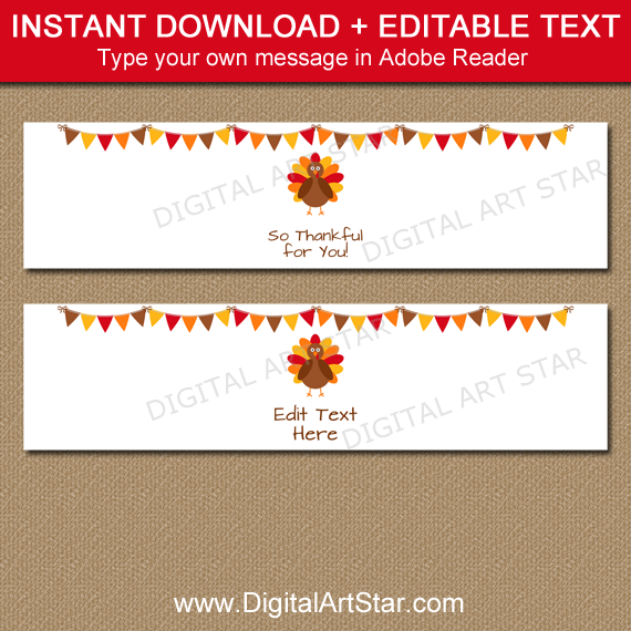 Instant Download Thanksgiving Napkin Rings