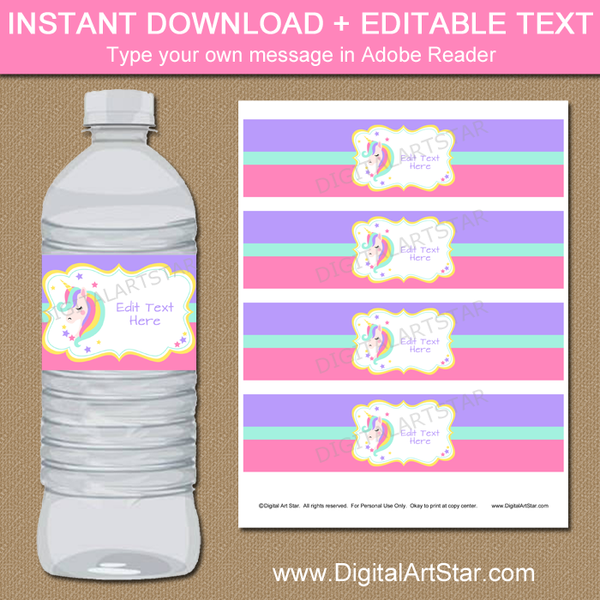 Unicorn Friends Water Bottle Labels – LabelDaddy