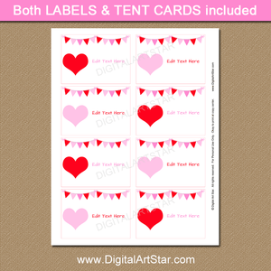 Valentine's Day Food Label Template