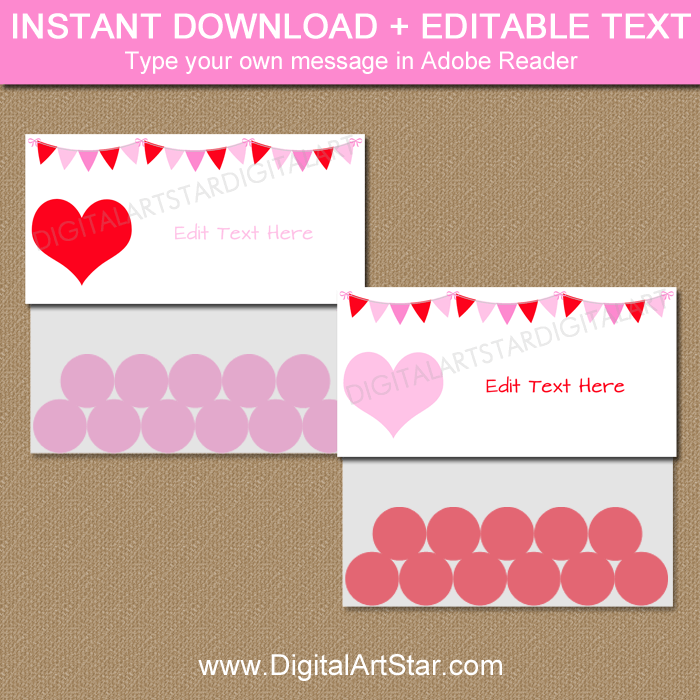 Editable Valentine Bag Topper Template