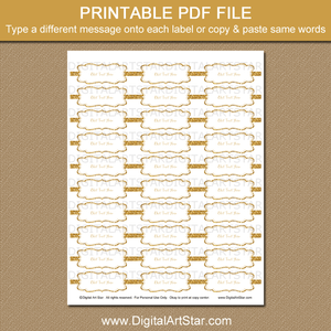 White and Gold Glitter Address Labels Printable Template