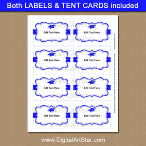 College Graduation Labels: Blue and White