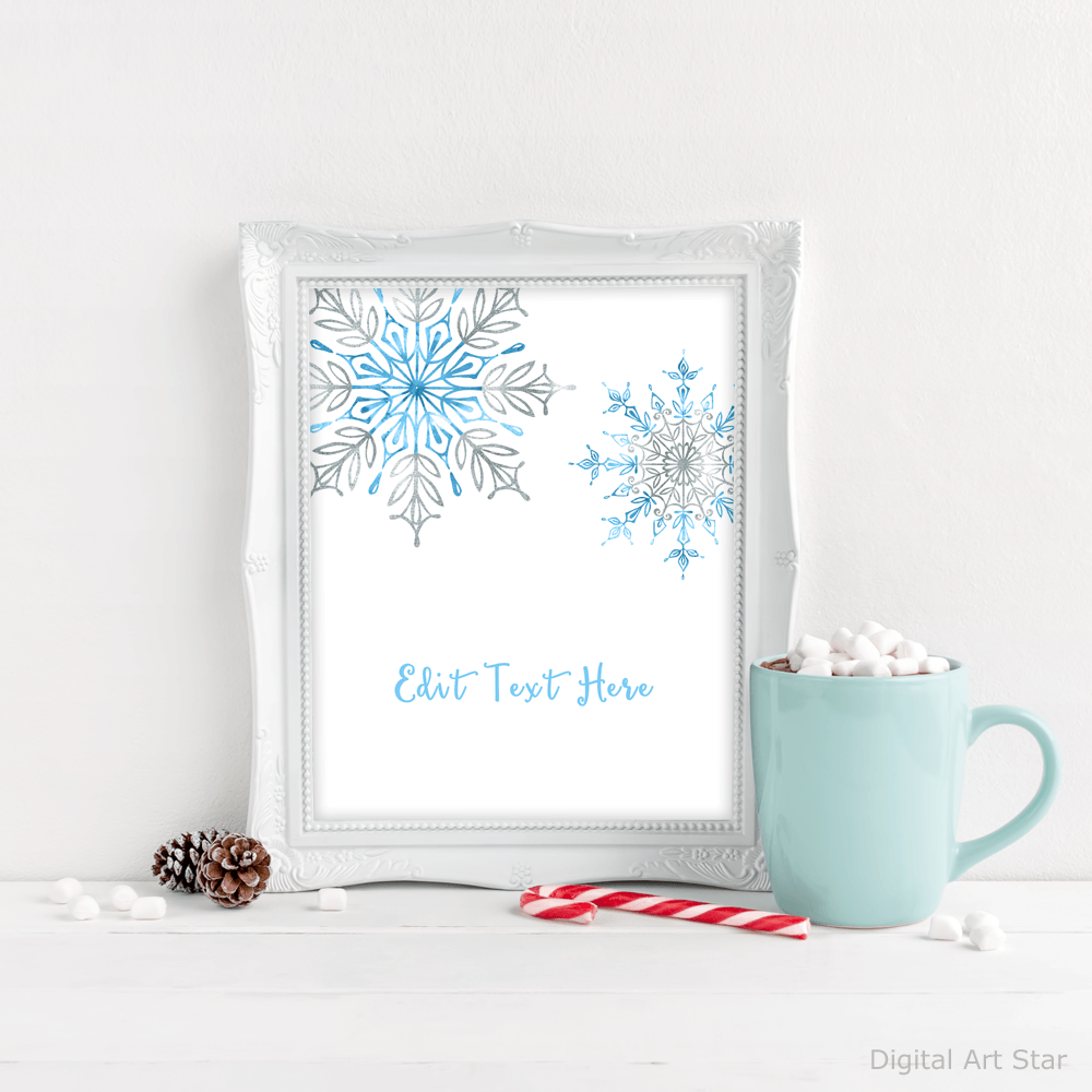 Winter Sign Template Snowflake