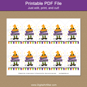 Witch Tags Printable for Halloween Treat Bags